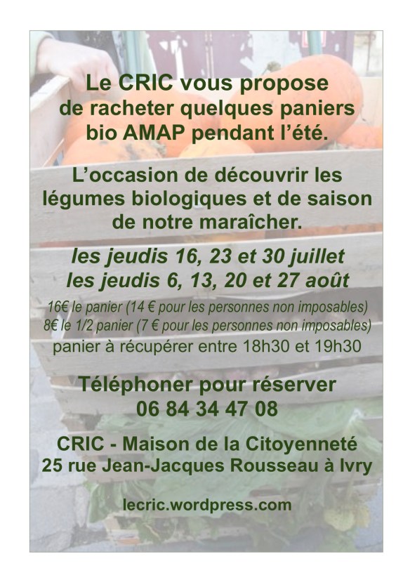 Panier amap été 2015